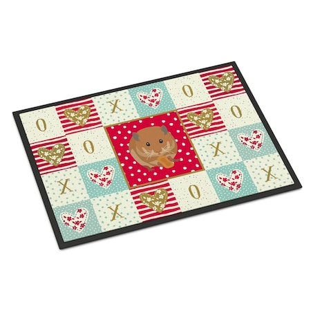 Carolines Treasures 18 x 27 in. Teddy Bear Hamster Love Indoor or Outdoor Mat CK5444MAT